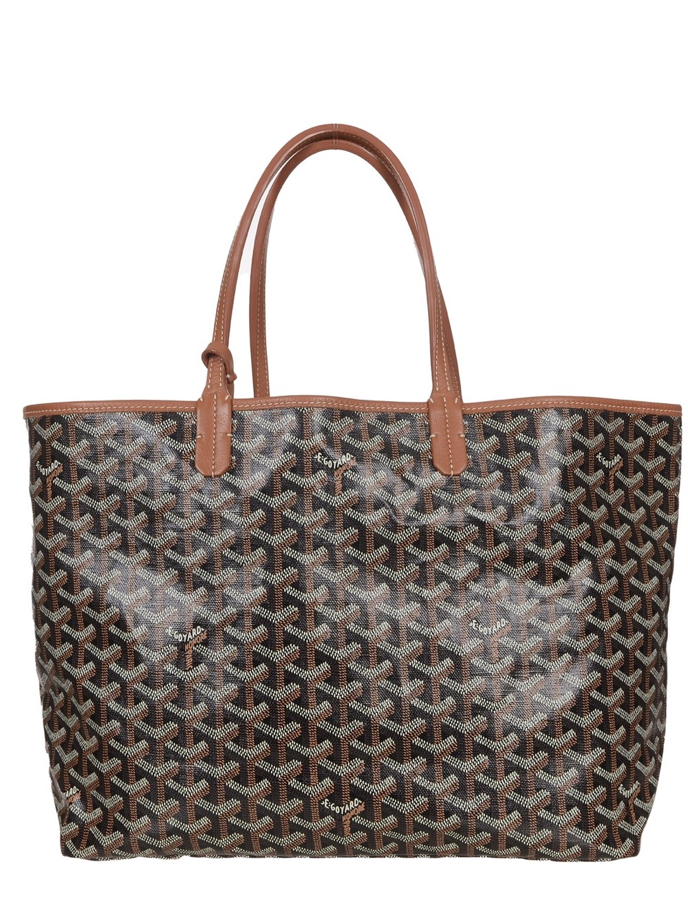 ♥️Goyard-Style Brown PM Patterned Tote Bag with Tan Handles♥️